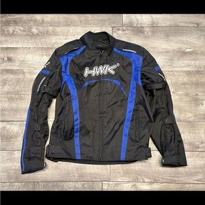 HWK Motorcycle Crotch Rocket Biker Riding Cruising Cafe Mens Jacket Size Large